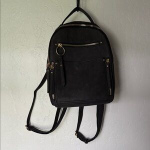A New Day | Mini Black Backpack with Gold Accents